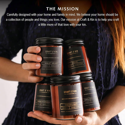 Scented Candles for Men | Premium Whiskey Caramel Candle | All-Natural Scent for Home | Long Lasting with 45 Hour Burn Time, 8Oz